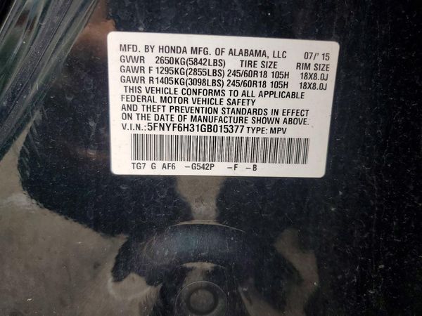 2016 HONDA PILOT EX