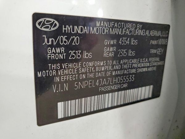 2020 HYUNDAI SONATA SEL
