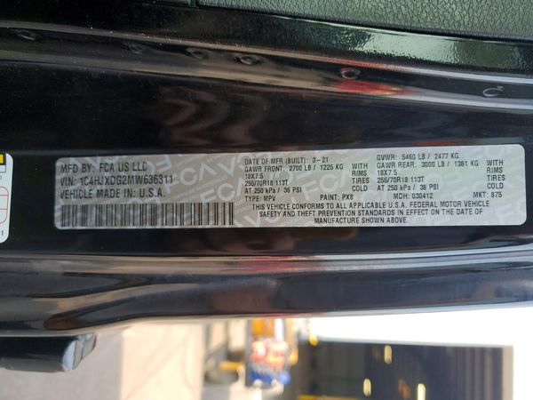 2021 JEEP WRANGLER UNLIMITED Unlimited Sport
