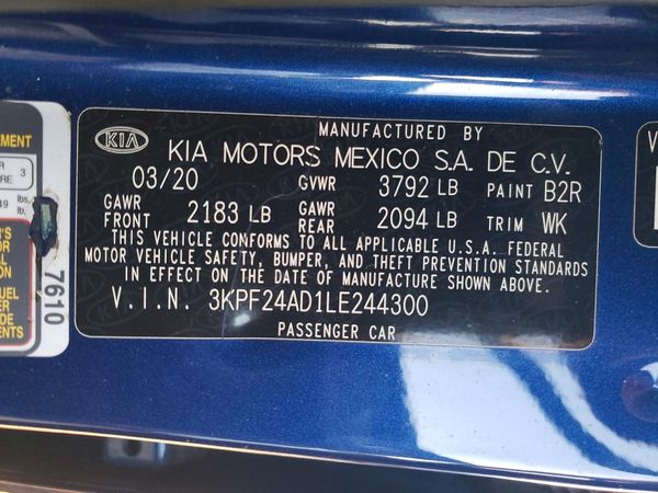2020 KIA FORTE