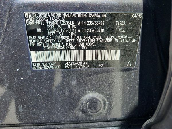 2016 TOYOTA RAV4 Limited (G Grade)