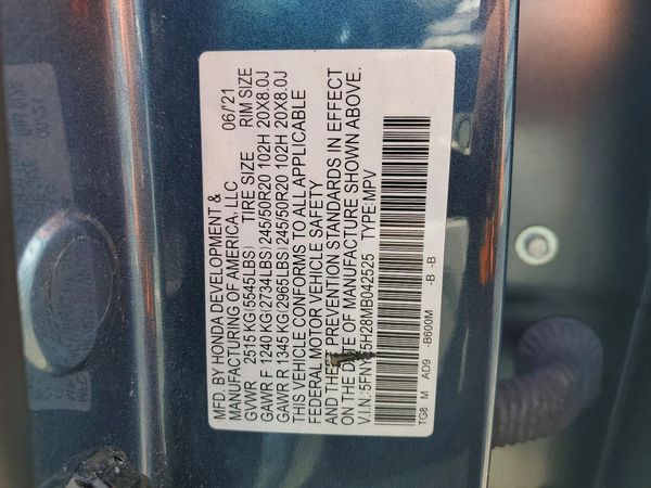 2021 HONDA PILOT SE