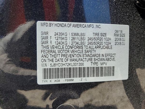 2019 ACURA MDX Tech Ent