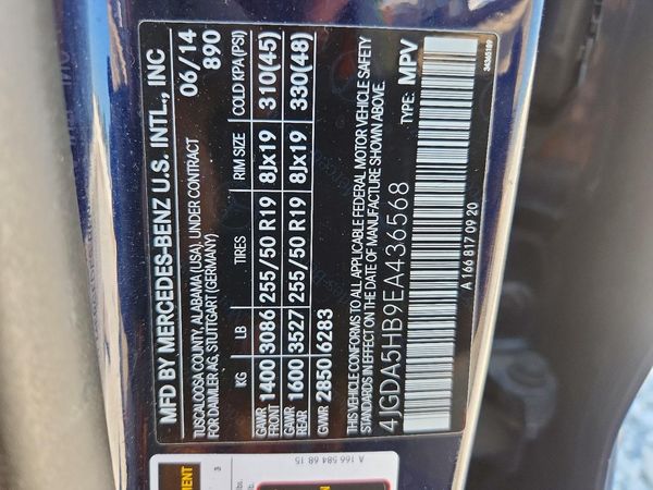 2014 MERCEDES-BENZ ML ML350 4-MATIC