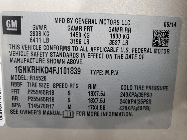 2015 CHEVROLET TRAVERSE 2LT