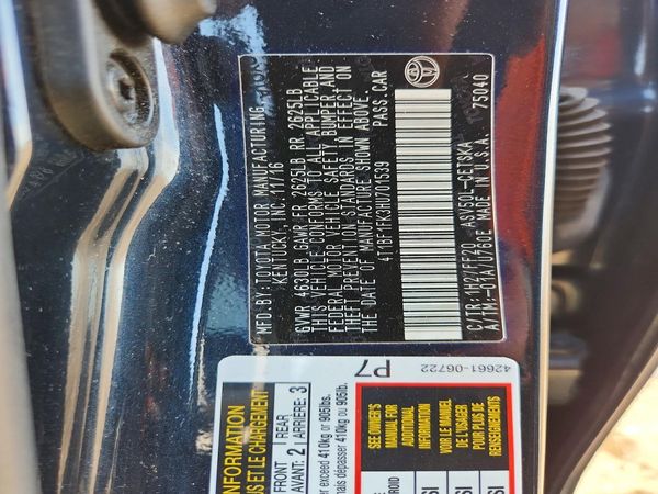 2017 TOYOTA CAMRY LE/SE/XLE/XSE