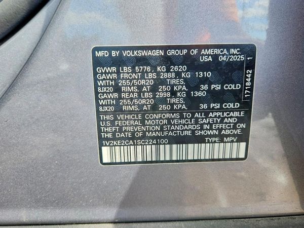 2025 VOLKSWAGEN ATLAS CROSS SPORT 4Motion SE