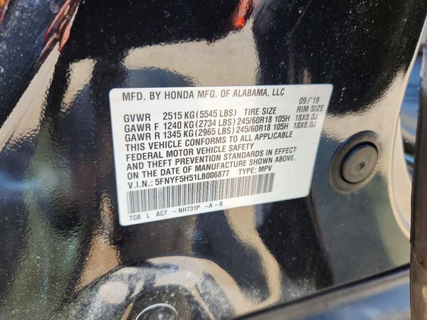 2020 HONDA PILOT EXL