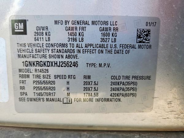 2017 CHEVROLET TRAVERSE 1LT