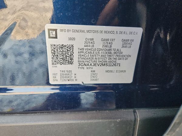 2021 CHEVROLET EQUINOX LT (2FL)