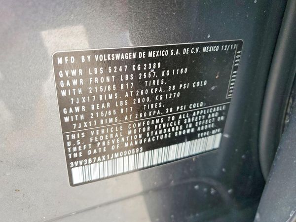 2018 VOLKSWAGEN TIGUAN SE, SEL