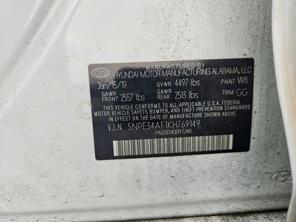 2019 HYUNDAI SONATA
