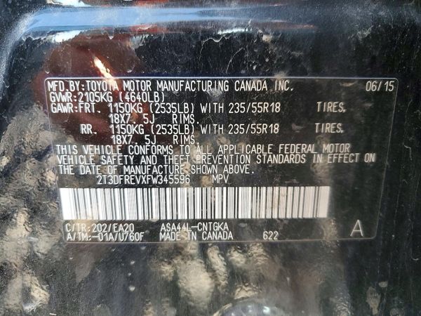 2015 TOYOTA RAV4 Limited (G Grade)