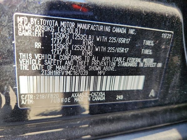 2021 TOYOTA RAV4 LE