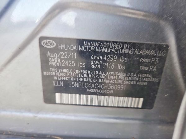 2012 HYUNDAI SONATA Middle level