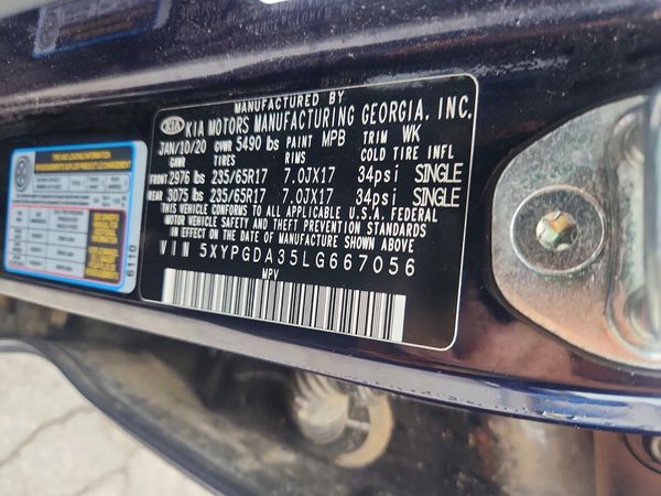 2020 KIA SORENTO L, LX, S
