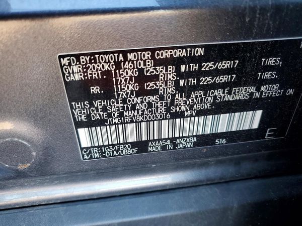 2019 TOYOTA RAV4 LE