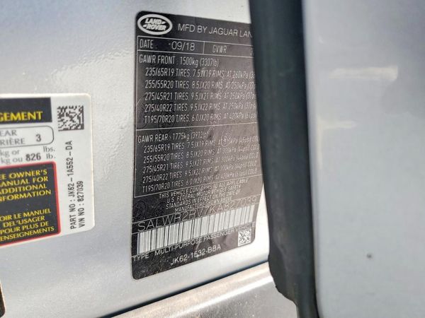 2019 LAND ROVER RANGE ROVER SPORT HSE