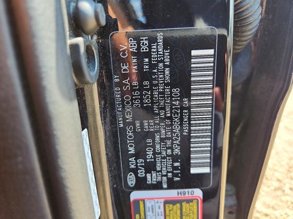 2019 KIA RIO LX, S