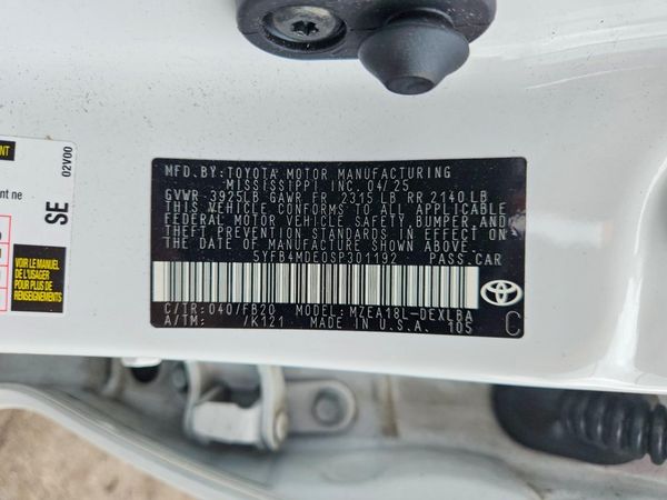 2025 TOYOTA COROLLA LE