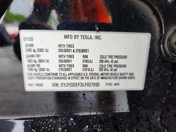 2020 TESLA MODEL Y