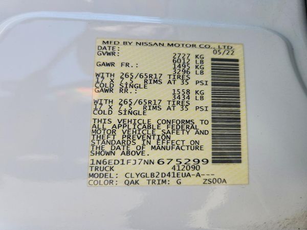 2022 NISSAN FRONTIER