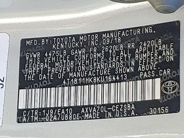 2019 TOYOTA CAMRY L/LE/SE/XLE