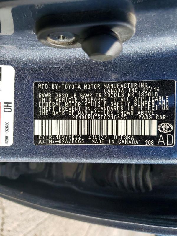 2014 TOYOTA COROLLA L/LE