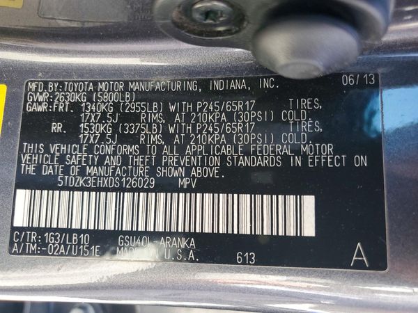 2013 TOYOTA HIGHLANDER Base/Hybrid