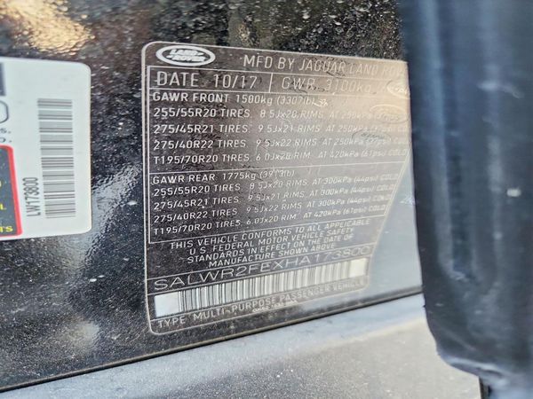 2017 LAND ROVER RANGE ROVER SPORT