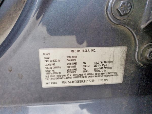 2020 TESLA MODEL Y