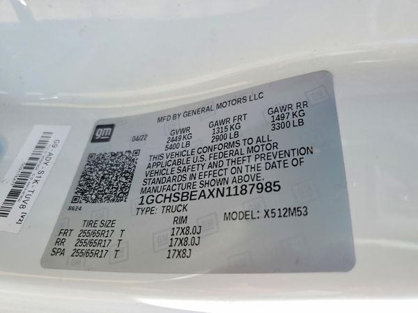 2022 CHEVROLET COLORADO