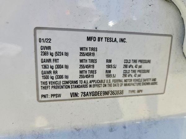 2022 TESLA MODEL Y