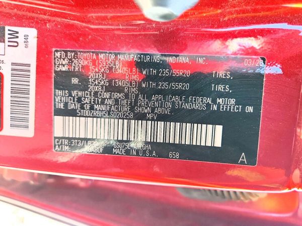 2020 TOYOTA HIGHLANDER Limited