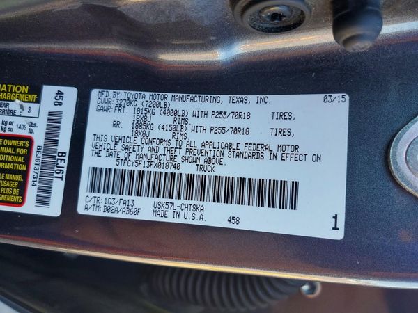 2015 TOYOTA TUNDRA SR5 Grade