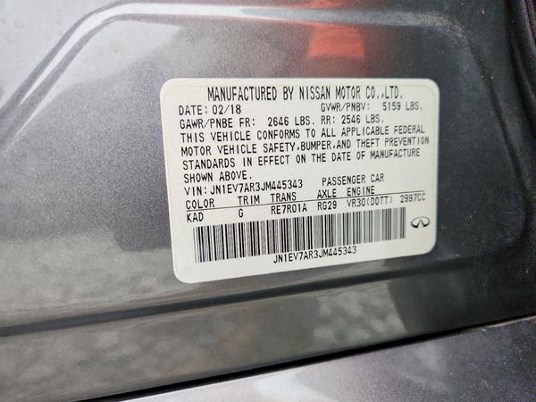 2018 INFINITI Q50 — VINS