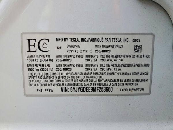 2021 TESLA MODEL Y
