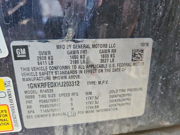 2017 CHEVROLET TRAVERSE LS