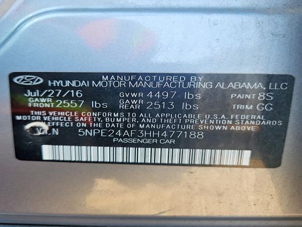 2017 HYUNDAI SONATA