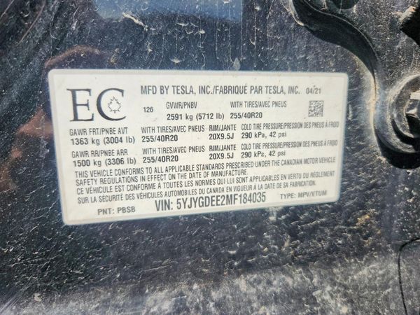 2021 TESLA MODEL Y