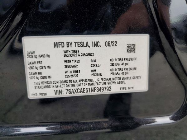 2022 TESLA MODEL X