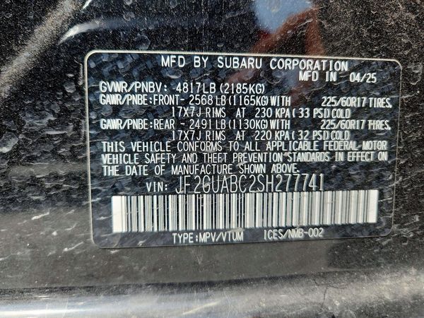 2025 SUBARU CROSSTREK Base