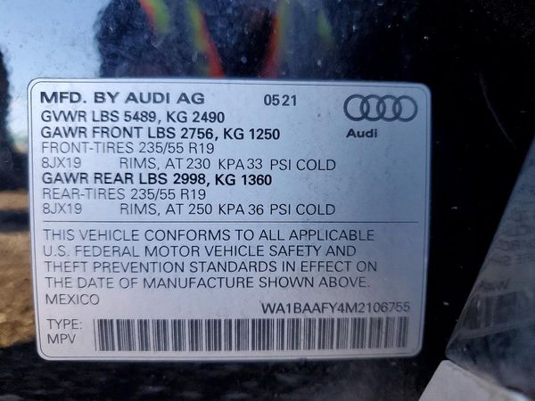 2021 AUDI Q5 quattro Premium Plus
