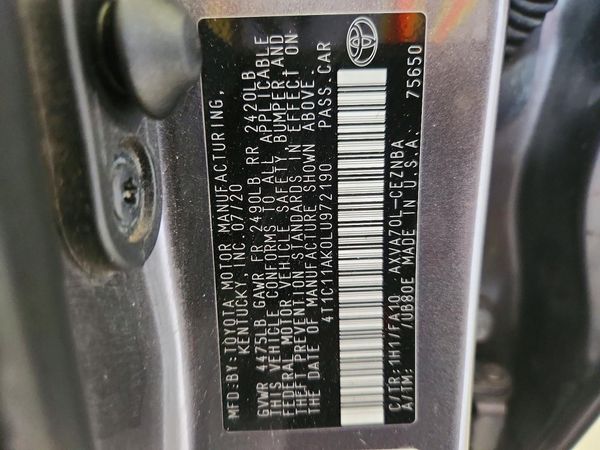 2020 TOYOTA CAMRY