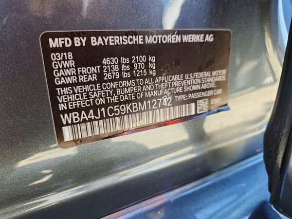 2019 BMW 430I Gran Coupe