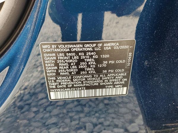 2020 VOLKSWAGEN ATLAS CROSS SPORT
