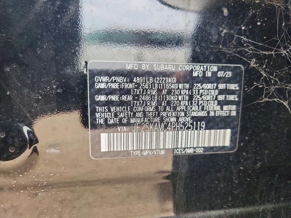 2023 SUBARU FORESTER — VINS
