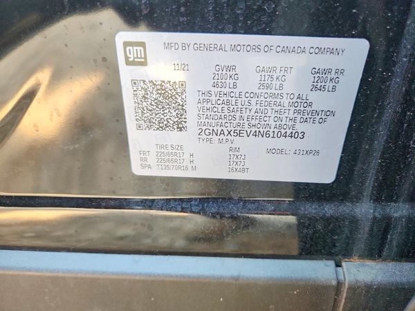 2022 CHEVROLET EQUINOX LS (1FL)