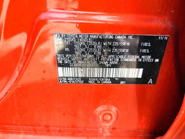 2015 TOYOTA RAV4 Limited (G Grade)