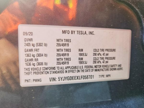 2020 TESLA MODEL Y